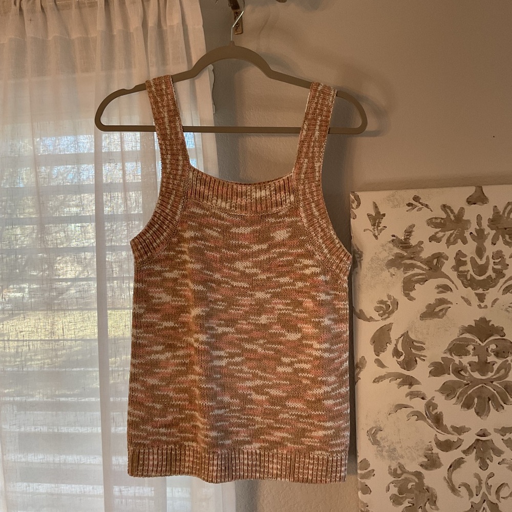 Ann Taylor Factory Knit Tank Top - Pink and Cream